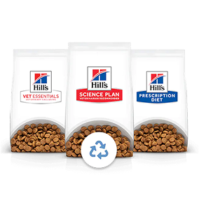 Hill's evcil hayvan maması ambalajı ve geri dönüşüm işareti