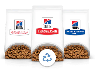 Hills evcil hayvan maması ve geri dönüşüm tabelası